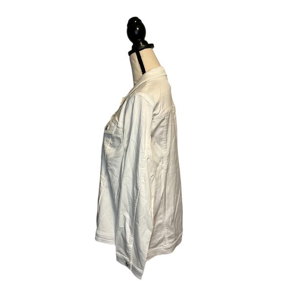 NWT Diane Gilman DG2 White Jean Jacket Women's Size XL Full Button Stretch - Picture 3 of 9